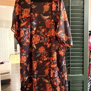 Sweet Rain Black Floral Duster